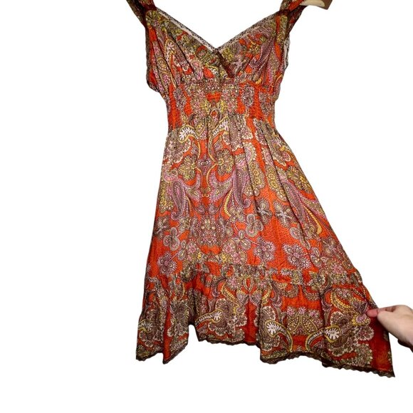 Free People Silk Babydoll Y2K Festival Coachella Lace Trim Hippie Boho Slip XS - Picture 6 of 15